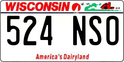 WI license plate 524NSO