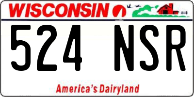 WI license plate 524NSR