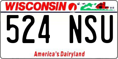 WI license plate 524NSU