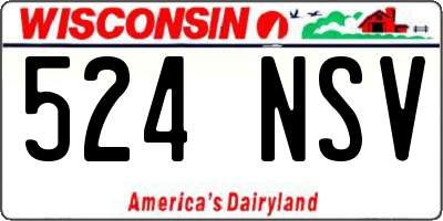WI license plate 524NSV