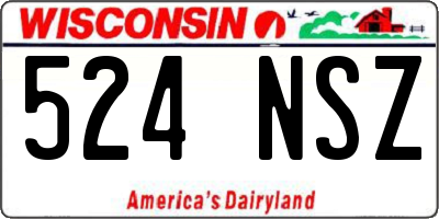WI license plate 524NSZ