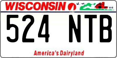 WI license plate 524NTB