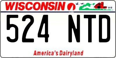 WI license plate 524NTD
