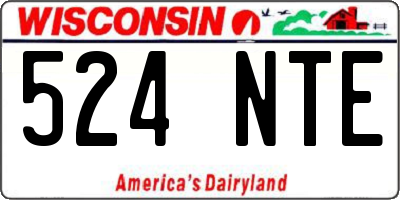 WI license plate 524NTE