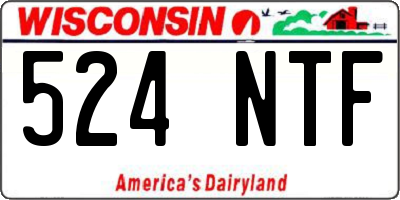 WI license plate 524NTF