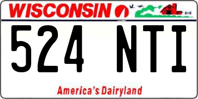 WI license plate 524NTI