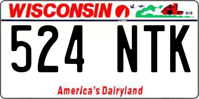 WI license plate 524NTK