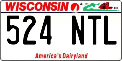 WI license plate 524NTL