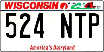 WI license plate 524NTP