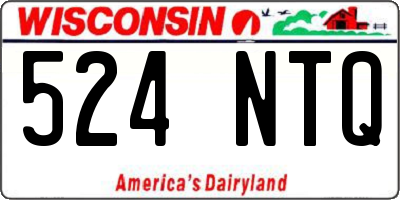 WI license plate 524NTQ