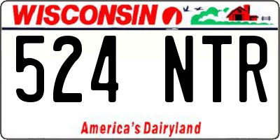 WI license plate 524NTR