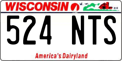 WI license plate 524NTS