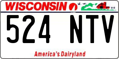 WI license plate 524NTV