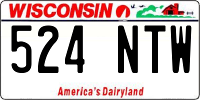 WI license plate 524NTW