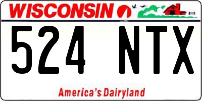 WI license plate 524NTX