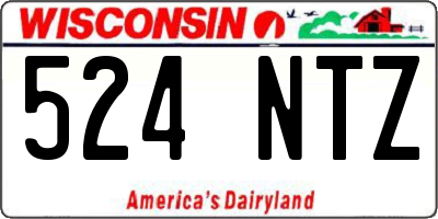 WI license plate 524NTZ