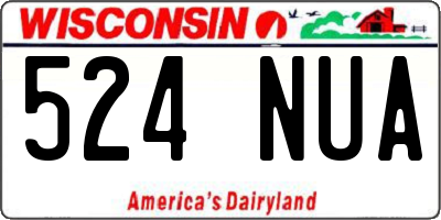 WI license plate 524NUA