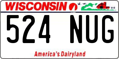WI license plate 524NUG