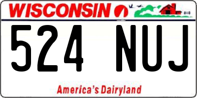 WI license plate 524NUJ