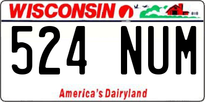 WI license plate 524NUM