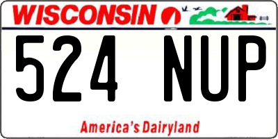 WI license plate 524NUP