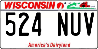 WI license plate 524NUV