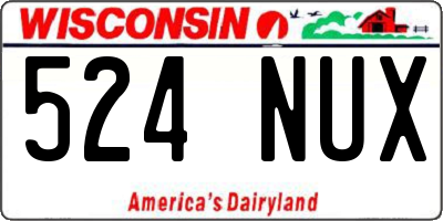 WI license plate 524NUX
