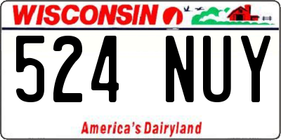 WI license plate 524NUY