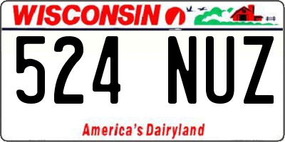 WI license plate 524NUZ