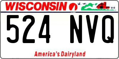 WI license plate 524NVQ