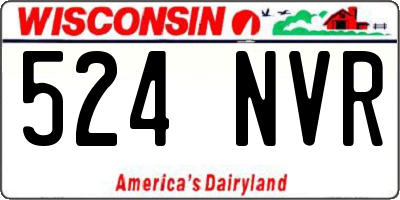 WI license plate 524NVR