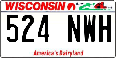 WI license plate 524NWH