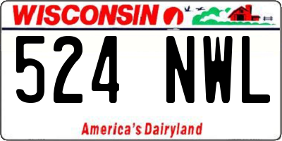 WI license plate 524NWL