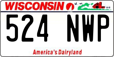 WI license plate 524NWP