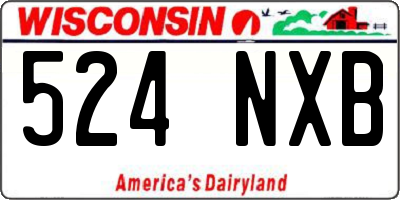 WI license plate 524NXB