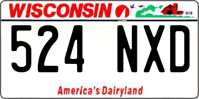 WI license plate 524NXD