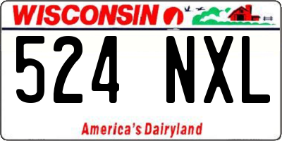 WI license plate 524NXL