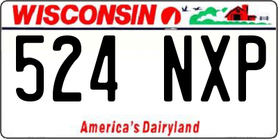 WI license plate 524NXP