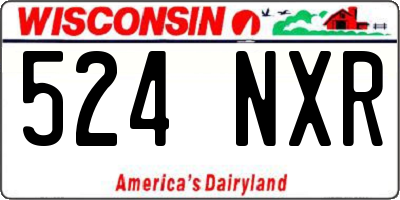 WI license plate 524NXR