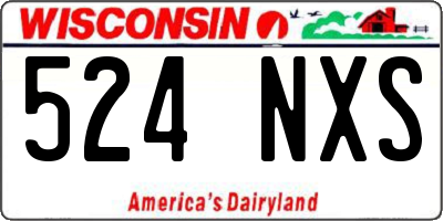 WI license plate 524NXS