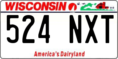 WI license plate 524NXT