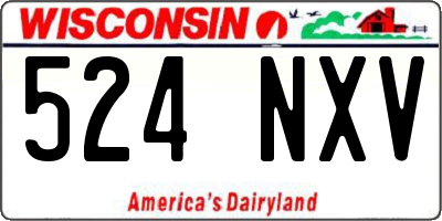 WI license plate 524NXV