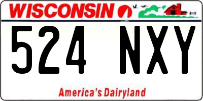 WI license plate 524NXY