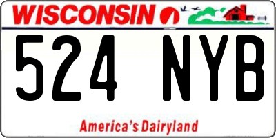 WI license plate 524NYB