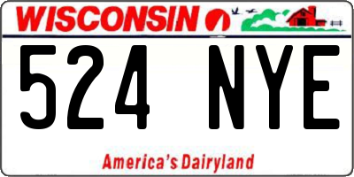 WI license plate 524NYE
