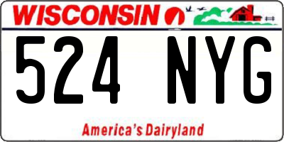 WI license plate 524NYG