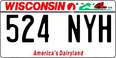 WI license plate 524NYH