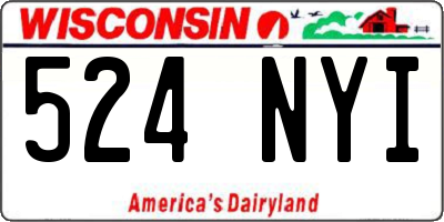 WI license plate 524NYI