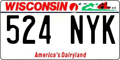 WI license plate 524NYK