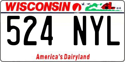 WI license plate 524NYL